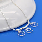 925 Sterling Silver Geometric Flowers Anklets for Women