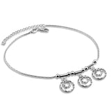 925 Sterling Silver Geometric Flowers Anklets for Women