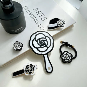 French Rose Set Side Clip Spring Clip Hair Rope Makeup Mirror Hair Accessories