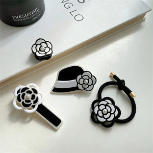 French Rose Set Side Clip Spring Clip Hair Rope Makeup Mirror Hair Accessories