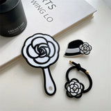 French Rose Set Side Clip Spring Clip Hair Rope Makeup Mirror Hair Accessories