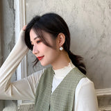 Sweet Pearl Drop Earrings Geometric Joker Lovely Women Earrings