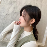 Sweet Pearl Drop Earrings Geometric Joker Lovely Women Earrings