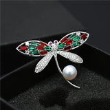 Freshwater Pearl Brooch Cubic Zirconia Flower Animal Insect Pin