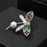Freshwater Pearl Brooch Cubic Zirconia Flower Animal Insect Pin