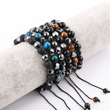 Faceted Hematite Stone Bracelet For Men