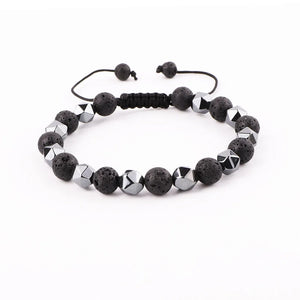 Faceted Hematite Stone Bracelet For Men