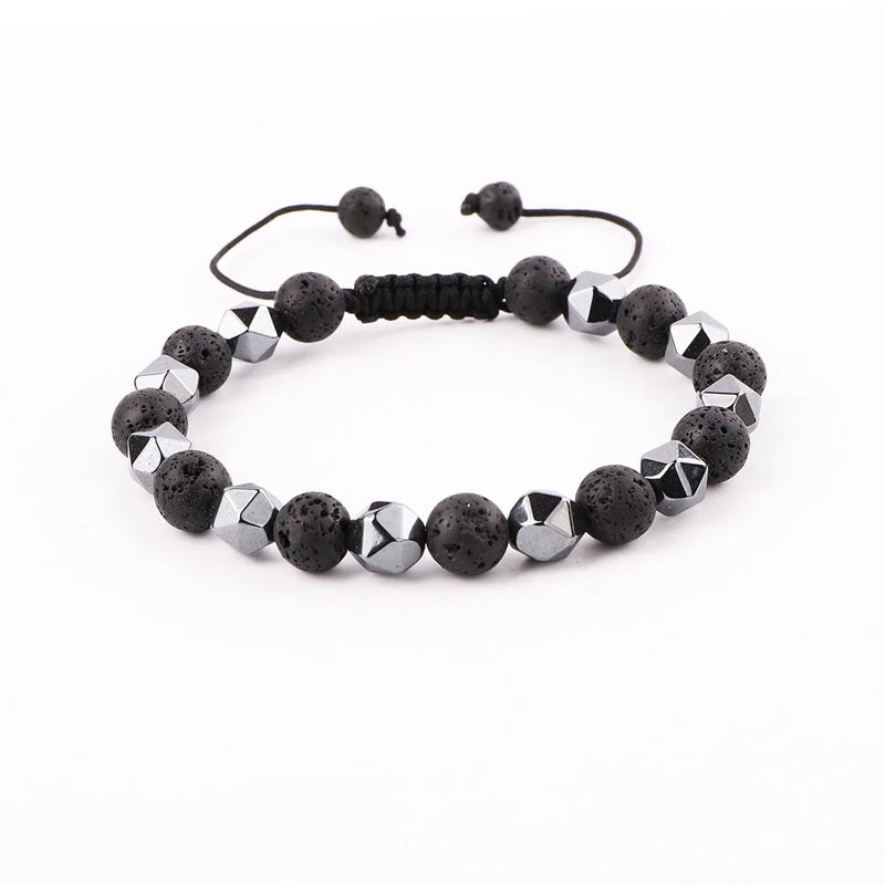 Faceted Hematite Stone Bracelet For Men