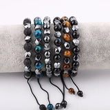 Faceted Hematite Stone Bracelet For Men