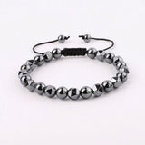 Faceted Hematite Stone Bracelet For Men