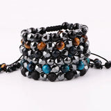 Faceted Hematite Stone Bracelet For Men
