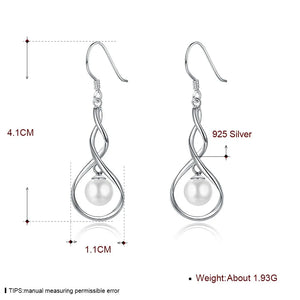 925 Silver Infinity Earrings with Freshwater Pearls