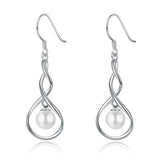925 Silver Infinity Earrings with Freshwater Pearls