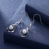 925 Silver Infinity Earrings with Freshwater Pearls