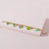 Enamel Heart Pendant Bracelet for Women