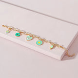 Enamel Heart Pendant Bracelet for Women