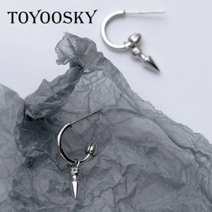 925 Silver Conical Stud Earrings for Men Women