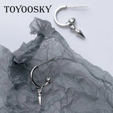 925 Silver Conical Stud Earrings for Men Women
