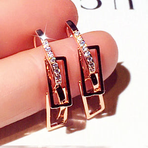 Geometry Temperament Ear Buckle Women Brilliant Earring