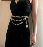 Girls Metal Waist Chain Plated Belt for Dresses Women