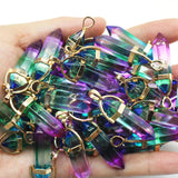 Colorful Glass Pillar Point Pendants for Jewelry Making