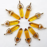 Colorful Glass Pillar Point Pendants for Jewelry Making