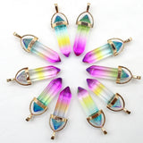 Colorful Glass Pillar Point Pendants for Jewelry Making
