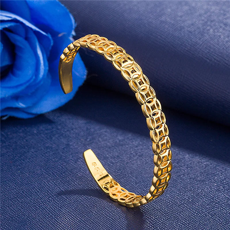 Ethnic Style Coin Bracelet 24k Plated