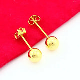 925 Sterling Silver Earring Yellow Golden Stud Earrings for Women Wedding