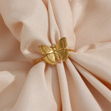 Butterfly Charm Rings Stainless Steel Geometric Adjustable Finger Ring for Women