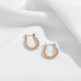 Geometric Twist Hoop Earrings Small Circle Beaded Jewelry