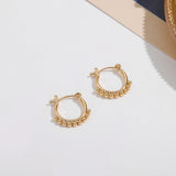 Geometric Twist Hoop Earrings Small Circle Beaded Jewelry