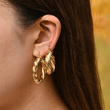 Geometric Twist Hoop Earrings Small Circle Beaded Jewelry