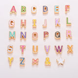 Enamel Alphabet Charms Capital Letter Beads Initial Pendants Alloy