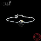 Elephant Flower Charm Bracelet 925 Sterling Silver Animal Pendant