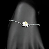 Elephant Flower Charm Bracelet 925 Sterling Silver Animal Pendant