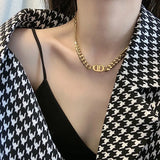 Double D Titanium Steel Necklace Thick Chain Letter