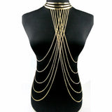 Women Bodychains Tassel Necklace Pendants Alloy Long Necklaces Chokers