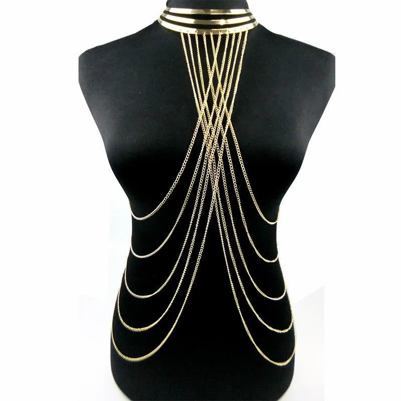 Women Bodychains Tassel Necklace Pendants Alloy Long Necklaces Chokers
