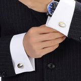 Oval Mens Cufflinks Wedding Bestman Guest Groom Buttons Favors Jewelry