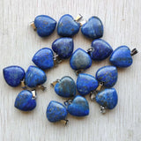20pcs Natural Lapis Lazuli Heart Charms Pendants 20mm for Jewelry Making