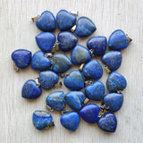 20pcs Natural Lapis Lazuli Heart Charms Pendants 20mm for Jewelry Making