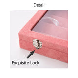 Gray/Pink Velvet Earring Jewelry Display Organizer Box