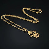 Hamsa Hand Pendant Necklace Men Women Jewelry Gift