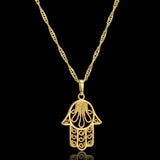 Hamsa Hand Pendant Necklace Men Women Jewelry Gift