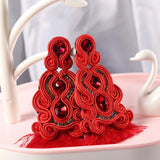 Ethnic Style Leather Earrings for Women