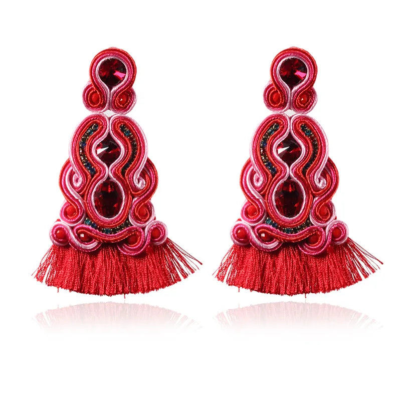 Ethnic Style Leather Earrings for Women
