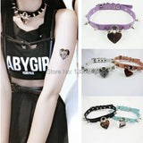 Harajuku Goth Punk Choker Lock&Key Rivet Necklace Collar