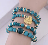 Stone Boho Bracelet Set Resin Beads Bracelets For Women