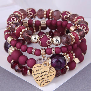 Stone Boho Bracelet Set Resin Beads Bracelets For Women